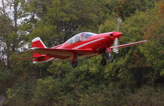 SEQUOIA Falco (N703L) - A Sequoia F-8L Falco departing Moontown Airport, AL following the EAA 190 Fly-In Breakfast - October 15, 2016.