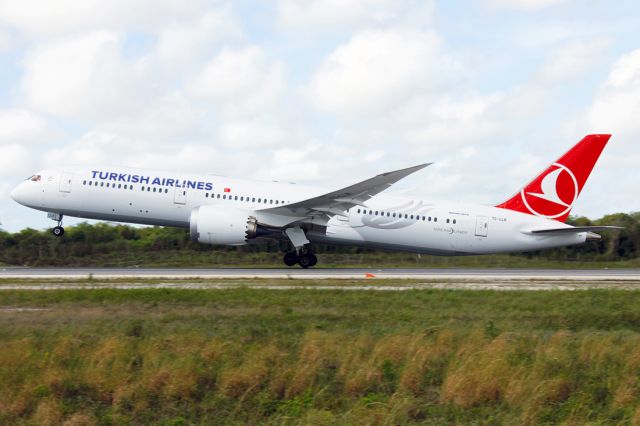 Boeing 787-8 (TC-LLB) - TO by 12R RWY. Air side shot. Aug2019