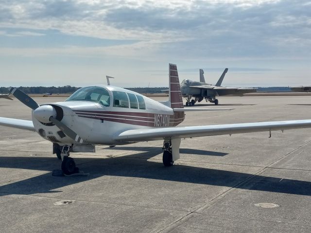 Mooney M-20 (N6740N) - On the ramp with F/A18s