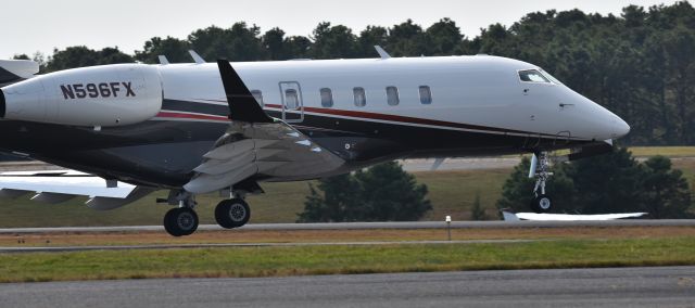 Canadair Challenger 350 (N596FX) - A Canadair Challenger CL35 is almost down at KBLM Monmouth County, NJ October, 2020