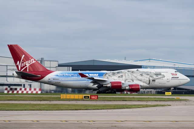 Boeing 747-400 (G-VLIP) - Virgin Atlantic B744 in a new star war livery depart from Manchester airport-05.10.19