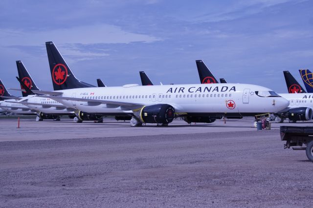 C-GEJL — - Air Canada stored their 737-MAX8 fleet at Marana during the MAX grounding.  From time to time each one was flown to Canada for maintenance and crew training, but they all spent a lot of time under the Arizona sun.  Photographed February 28th 2020.