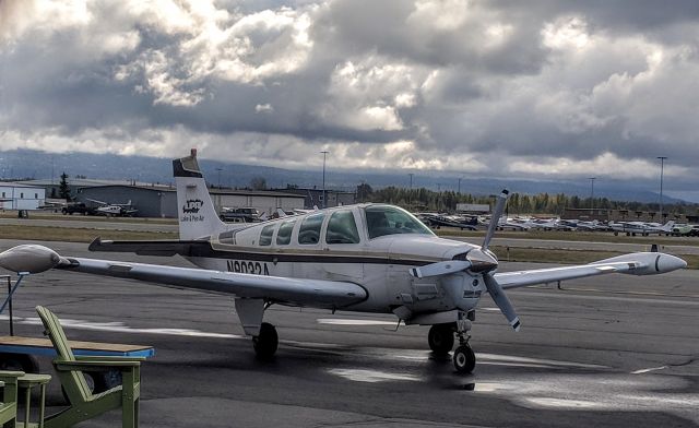 Beechcraft Bonanza (N8032A) - Standing at the Lake and Peninsula Terminal, Merrill Field, Anchorage, AK