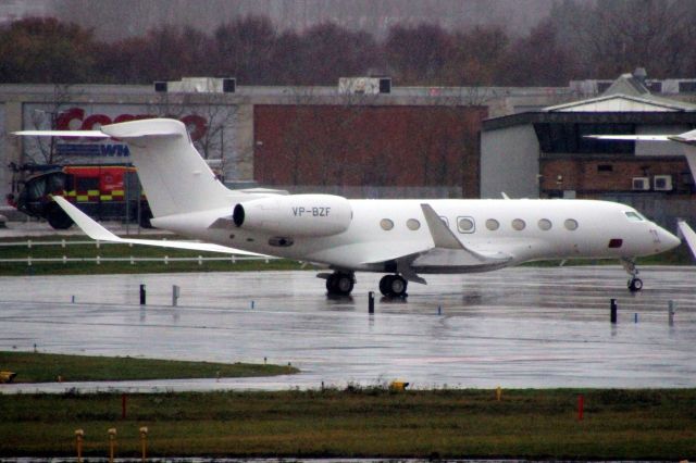 Gulfstream Aerospace Gulfstream G650 (VP-BZF) - Parked on the East Apron on 3-Dec-20 after arriving here on 18-Nov-20 from OOMS.