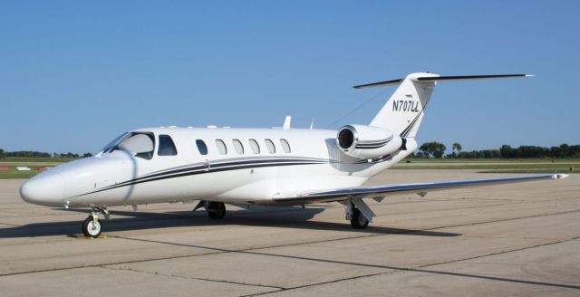 Cessna Citation CJ2+ (N707LL) - Whiteside County Airport KSQI 20 May 2023br /This guy made an overnight visit to our airport.br /Gary C. Orlando Photo.