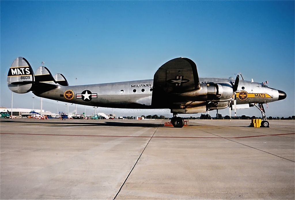 Northrop C-125 Raider (N494TW) - Lockheed  C121A Constellation on the Dublin, Ireland ramp in 1998.  Scan from print