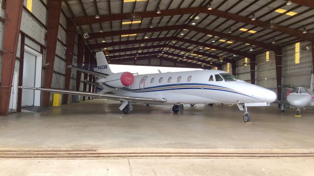 Cessna Citation Excel/XLS (N412AB) - As seen in Hangar 3 of Jet Center of Tyler.