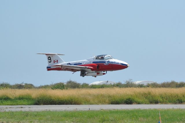 — — - Snowbirds flying their Canadair Tudor CT-114 debuts at the Boundary Bay Airshow