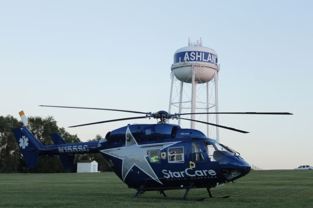 NUSANTARA NBK-117 (N155SC) - 081214 Starcare from Lincoln in Ashland, NE for emergency responder flight ops training. Messerschmitt BK117