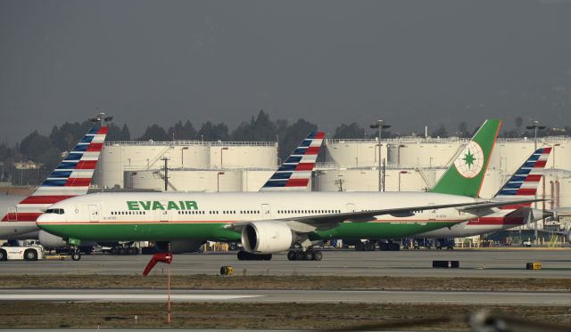 BOEING 777-300ER (B-16705) - Getting towed to parking at LAX