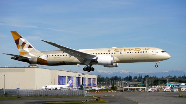 Boeing 787-9 Dreamliner (A6-BLF) - BOE97 on final to Rwy 16R to complete its B1 flight on 3/31/16. (ln 416 / cn 39651).