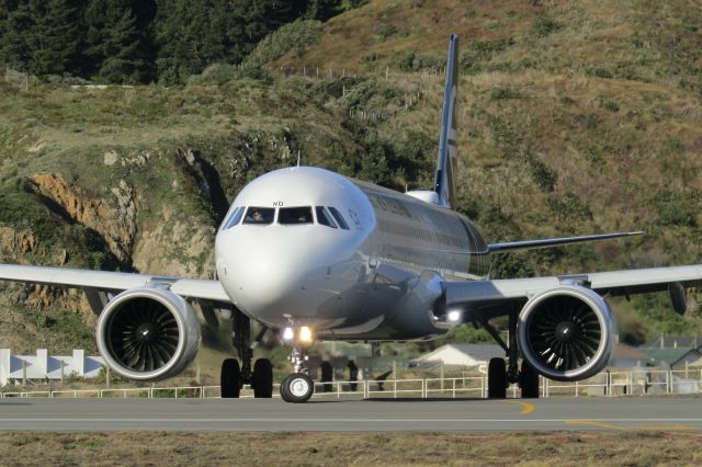 Airbus A321neo (ZK-NND) - Lining up for departure.