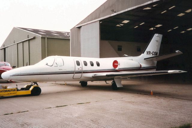 Cessna 500 Citation 1 (VR-COM) - Seen here in Jul-95.br /br /Reregistered VP-COM 1-Jul-97.