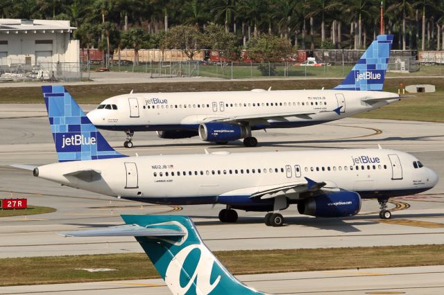 N612JB — - Two A320s at FLL.