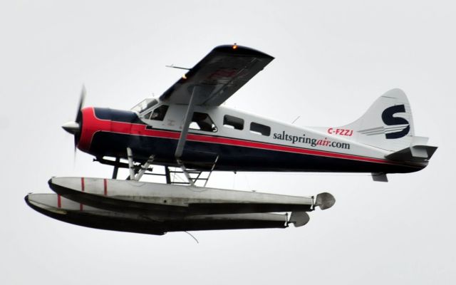 C-FZZJ — - Saltspringair.com - Taken in Active Pass directly above BC Ferry