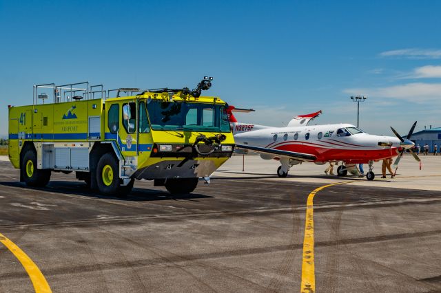 Pilatus PC-12 (N327SF) - Wildfire Air Tanker Demonstration and Display at KFNL.