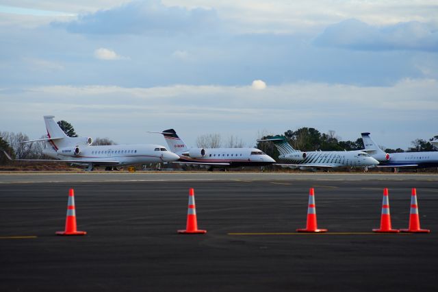 Learjet 45 (XA-VFV) - Polka Dot aircraft is just one of more than 60+ aircraft staged at PDK airport for the superbowl weekend event.  