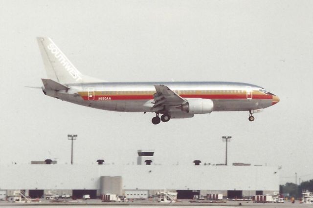 BOEING 737-300 (N680AA) - 23-L early 90's. Scanned from a print.