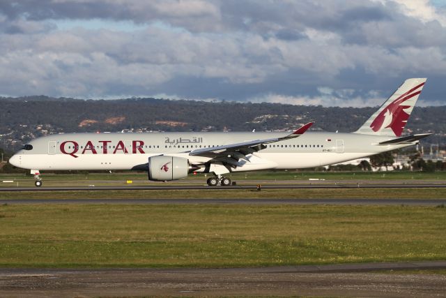 Airbus A350-900 (A7-ALI) - Qatari 914 arriivng on Rwy.05 on a glorious winters afternoon in Adelaide