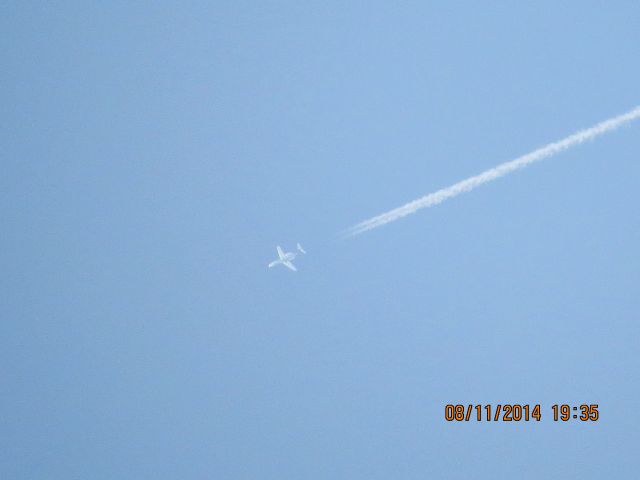 Cessna Citation CJ4 (N545GH) - Cessna Citation from Concord N.C. to Wellington KS over Baxter Springs Ks (78KS) at 45,000 feet.