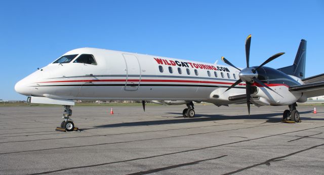 Saab 2000 (N814BB) - Wild Cat Touring's (Meregrass, Inc) Saab 2000 on the ramp at Carl T. Jones Field, Huntsville International Airport, AL - March 20, 2021.