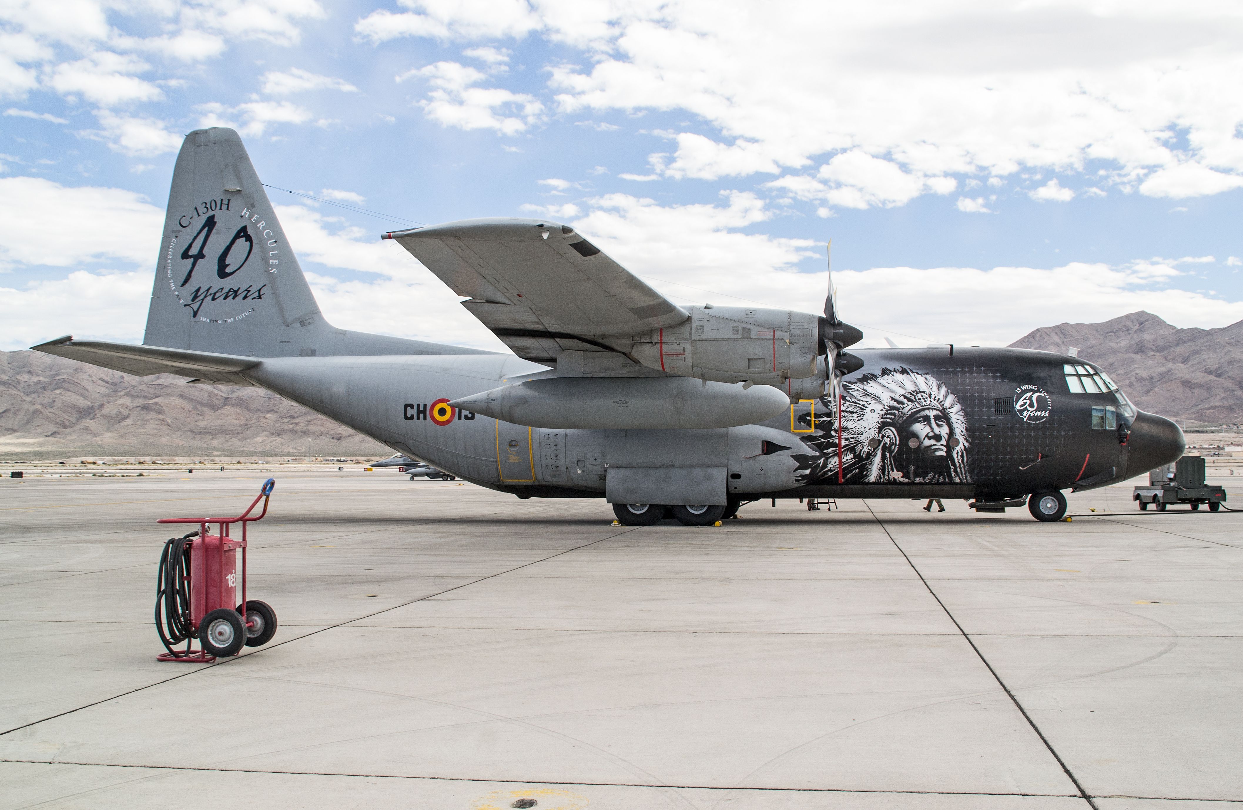 Lockheed C-130 Hercules (BMJ13) - Belgian C-130 visiting Nellis AFB, NV for Red Flag 14-2.