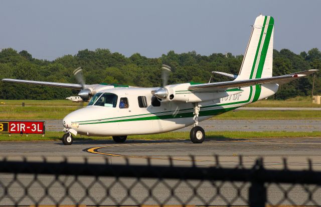 Aero Commander 500 (N107DF) - CENTRAL COMMUTER 104 after arriving from Covington Municipal. The current livery scheme. Photo taken on 7/19/2020.