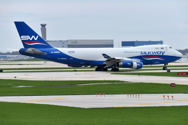 Boeing 747-400 (4KSW888) - Lining up for departure, 10-C. 05-06-22