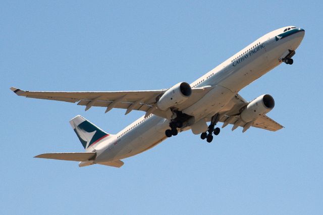 Airbus A330-300 (B-LAJ) - Getting airborne off runway 23 and heading to home to Hong Kong via Melbourne. Thursday 20th December 2012.
