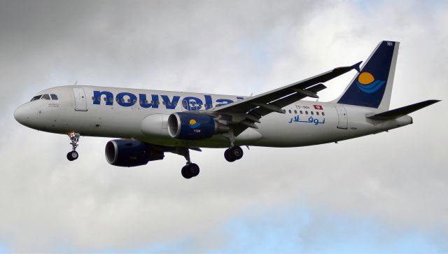 Airbus A320 (TS-INH) - Nouvelair - A320-214 (TS-INH) on arrival at NCL. (Photo May 2019)