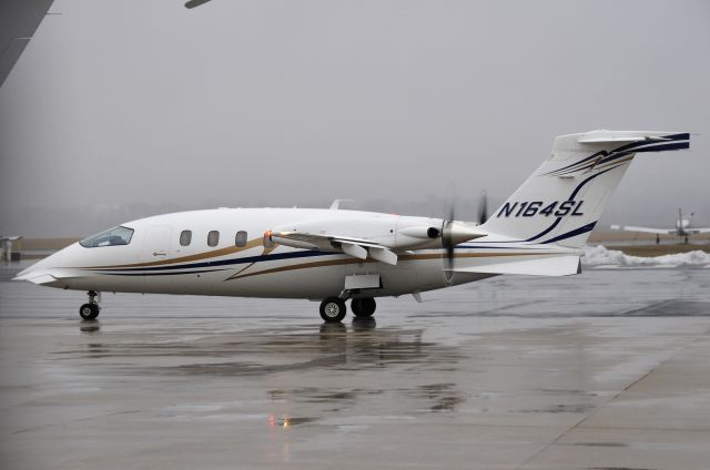 Piaggio P.180 Avanti (N164SL) - Seen at KFDK on 1/17/2010.   Heavy rain.     a href=http://discussions.flightaware.com/profile.php?mode=viewprofile&u=269247  [ concord977 profile ]/a