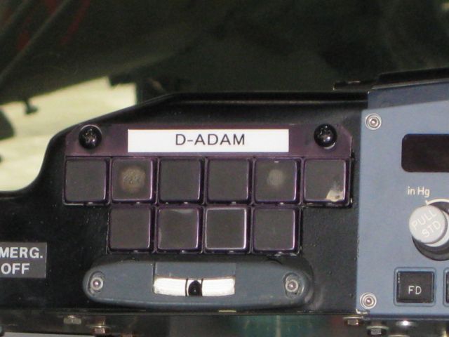 VFW VFW-614 (D-ADAM) - Registration plate on D-ADAMs cockpit