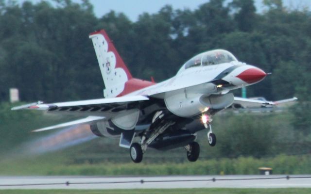 Lockheed F-16 Fighting Falcon — - On taxiway "C" watching T-Bird 7 take off under full power!!