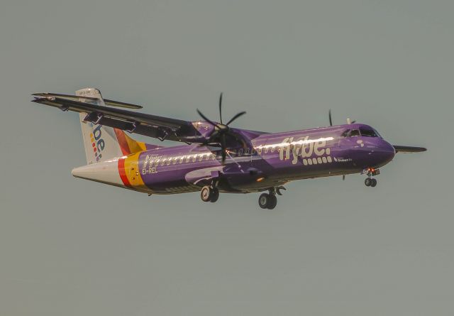 ATR ATR-72 (EI-REL) - Stobart Air operating for Flybe short final for runway 24 as the sun begins to set