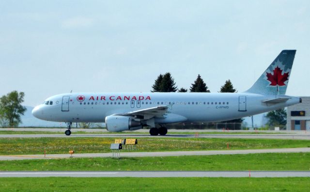 Airbus A320 (C-FPWD) - Shown here taxiing is a Air Canada Airbus A320 in the Spring of 2017.
