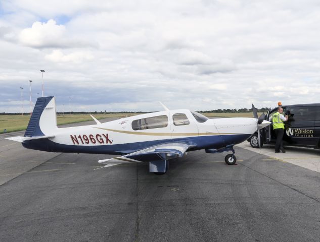 Mooney M-20 (N196GX) - At Doncaster, UK. 21 July 2015.