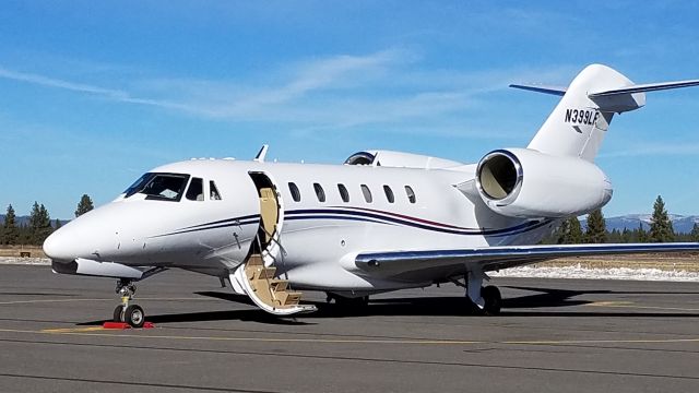 Cessna Citation X (N399LF) - On the ramp at Truckee Airport near Lake Tahoe CA.