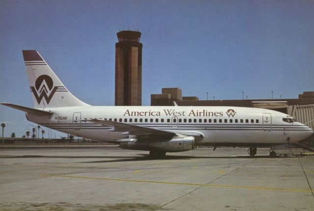 Boeing 737-200 (N126AW) - scanned from postcardbr /America West