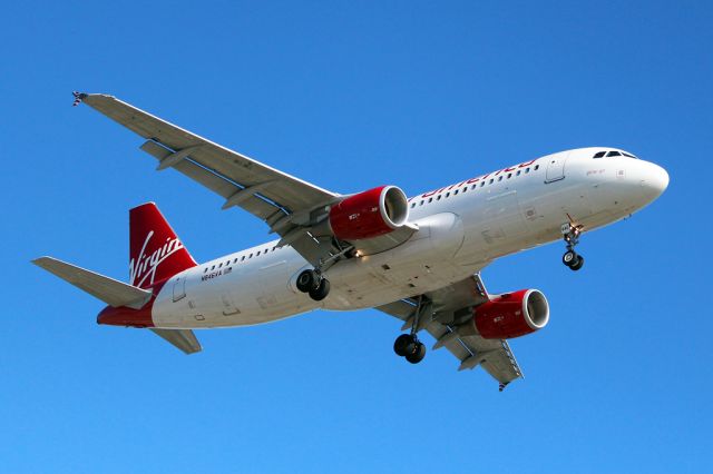 Airbus A320 (N846VA) - Taken from the In-n-Out, short final for 24R, arriving from San Francisco