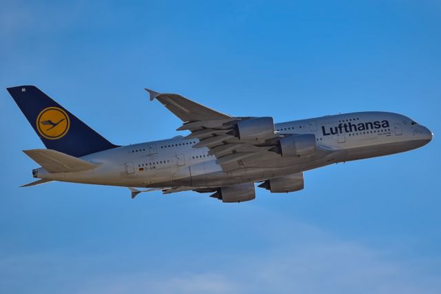 Airbus A380-800 (D-AIMI) - The flying whale departing SFO