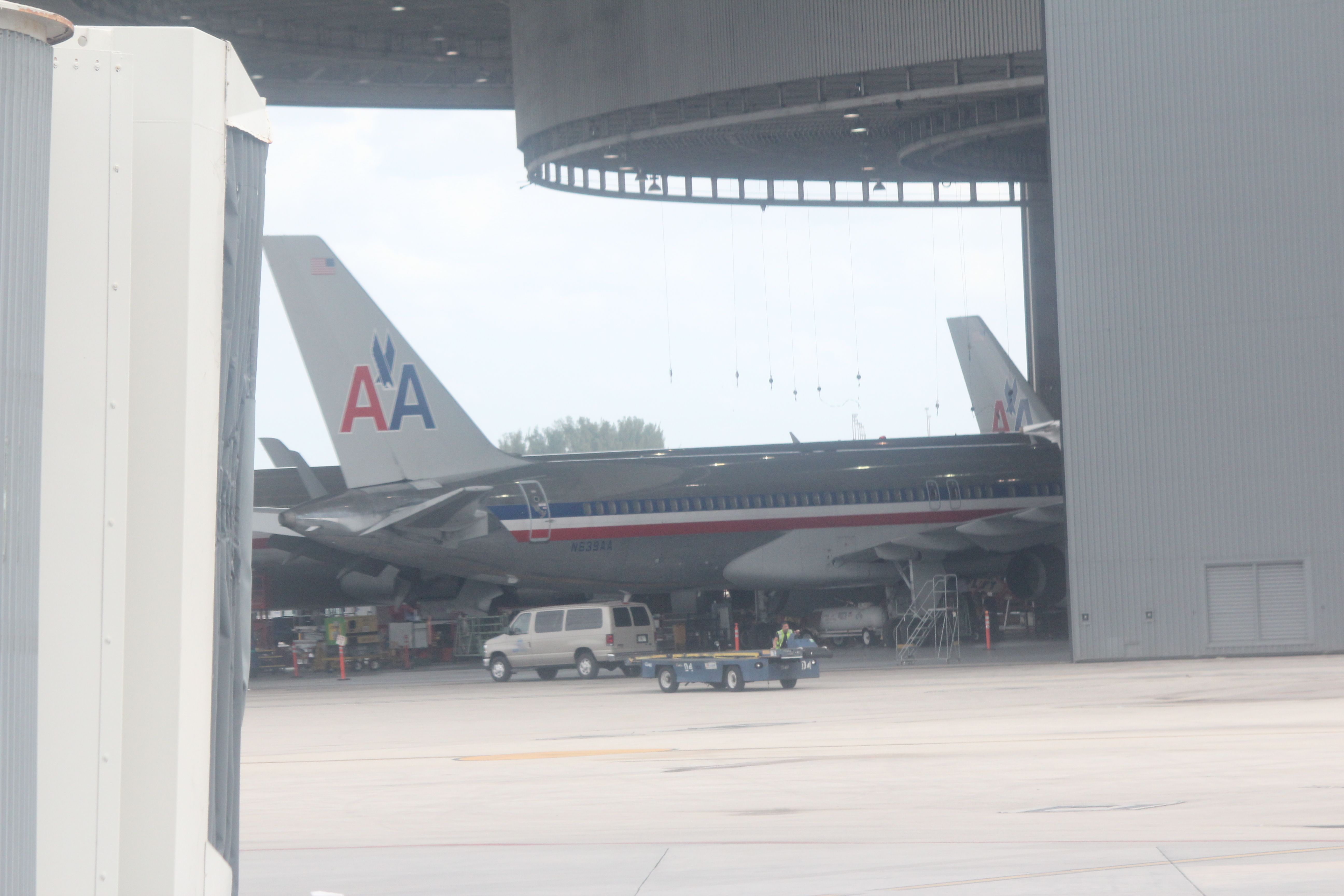 Boeing 757-200 (N639AA) - 102513 inside the Central base Hanger east of terminal