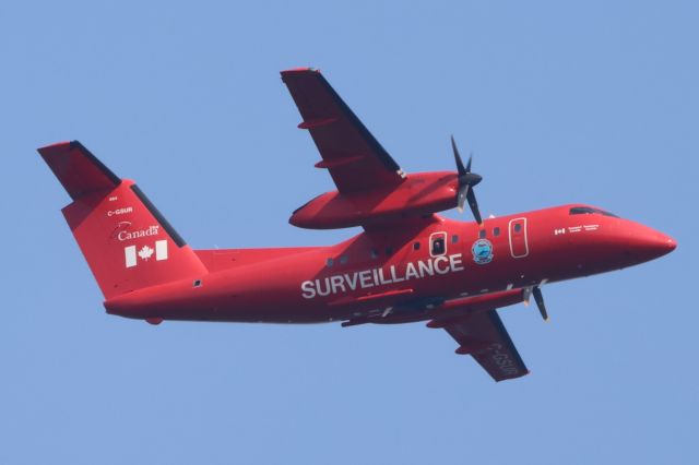C-GSVR — - C-GSUR DeHavilland DHC-8 102 Transport Canada Surveillance Altitude 838 Mètres Vitesse 388 Km/H Survolant le fleuve St-Laurent QC. à Lavaltrie Le 12-09-2025 à 15:33.