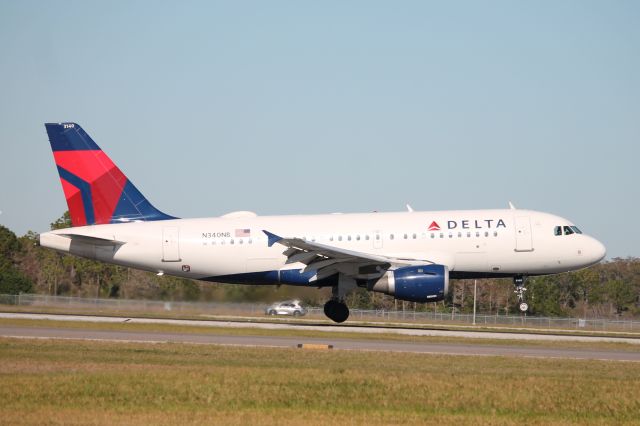 Airbus A319 (N340) - Delta Flight 2320 arrives on Runway 6 at Southwest Florida International Airport following flight from John F Kennedy International Airport (12/2/24)