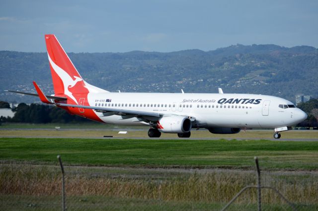 Boeing 737-800 (VH-VXS) - On taxiway heading for take-off on runway 05. Wednesday, 21st May 2014.