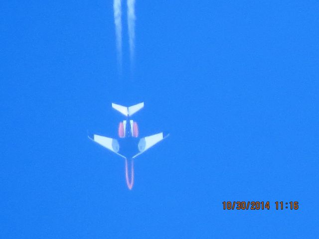 Gulfstream Aerospace Gulfstream V (N1972N) - Nike Air Gulfstream 5 from Miami Florida over Baxter Springs Kansas (78KS) at 47,000 feet.