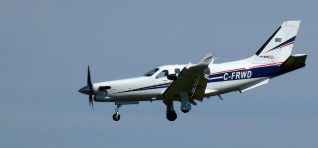 Daher-Socata TBM-900 (C-FRWD) - About to touch down is this 2017 Daher-Socata TBM-930 in the Summer of 2023.