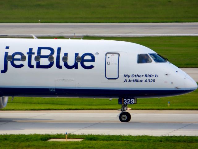 Embraer ERJ-190 (N329JB) - jetBlue Embraer 190 "My Other Ride Is A JetBlue A320" 9/3/13