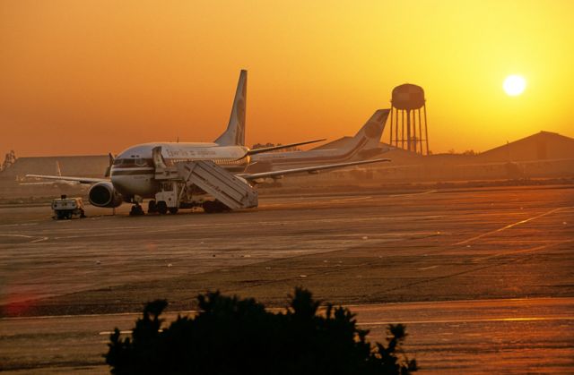 Boeing 737-500 (SU-BGK) - Horus was the Sun God Osiris at Sunrise.br /It is on the tail of the Airline planes...