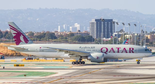 Boeing 777-200 (A7-BBA) - QTR740 all loaded up and ready to depart to Hamad Intl, Doha