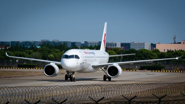 COMAC C-919 (B-919A) - China Estern 9198, B-919A,The first COMAC C919 delievered to China Estern Airlines, landed at Shanghai Hongqiao Airport, and taxied to the parking bay.